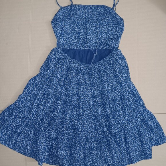 HELLO MOLLY SPAGHETTI STRAP FLORAL OPEN BACK TIERED DRESS - Picture 11 of 13